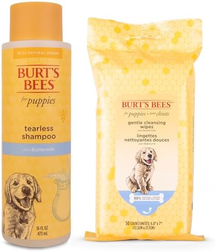 Burt's Bees for Pets Tearless Puppy Shampoo & Wipes Bundle - Gentle Shampoo with Buttermilk & pH-Balanced Grooming Wipes for Dogs and Puppies, Naturally Derived, Cruelty-Free, Made in USA image 3
