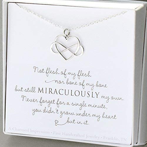 Miniatura 6 de Unbiological Mother & Child Gift  Sterling Silver  Infinity Heart Necklace  Keepsake Jewelry  Adoption Gotcha Day Gifts for Women Girls  Daughter