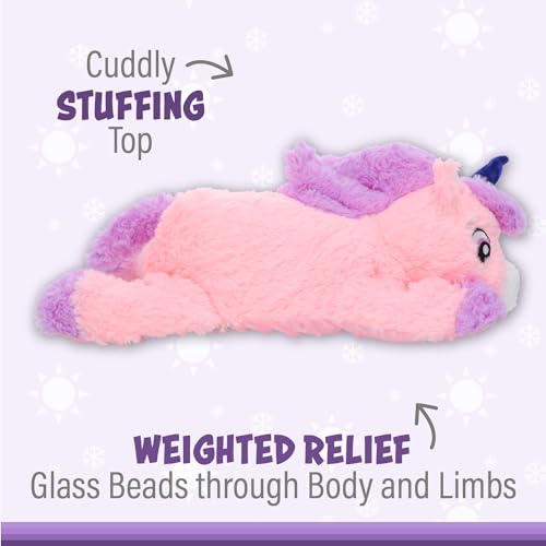 1I4 Group JWP-UNI Jumbo Weighted Hugs By Warm Pals – Unicorn – 4Lbs – Cozy Microwavable Lavender Scented Plush Toys thumb #3