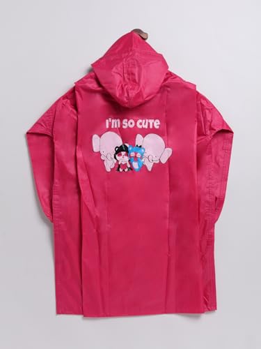 Image of Rupa Girls Polyvinyl Chloride (Pvc) Unisex Kids Unisex Rainwear, Cartoon Print Waterproof Long Longcoat /Raincoat With Adjustable Hood For Boy And Girl And With Space For School Bag. Pack Of 1