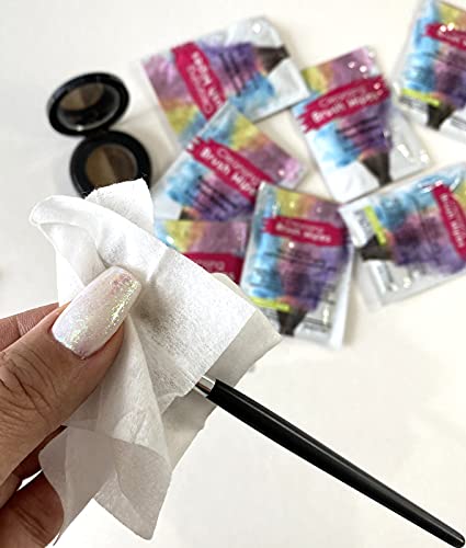 24 Individually Wrapped Makeup Brush Cleansing Cloths - Quick & Convenient Brush Cleaner Wipe- For Make Up Artists Cosmetology Students Make Up Tutorial On The Go, Travel Tsa Approved #TOP7