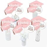 Rose Gold Grad - 2019 Graduation Party Centerpiece Sticks - Table Toppers - Set of 15