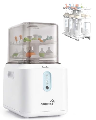 GROWNSY 3 Layers Large Capacity Bottle Sterilizer and Dryer, 45% Faster Electric Steam...