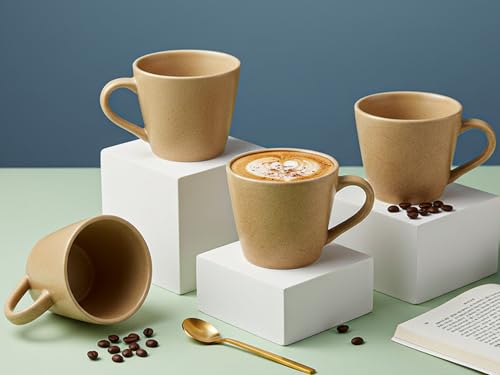 Image of Bodhi House Handcrafted Ceramic Tea Cup Set of 4 Pieces (175 Ml), Stoneware Coffee Mug, Microwave Safe Small Tea Cup, Matte Finish, Ideal for Daily use, Casual Gatherings and Gifting, Wood Brown