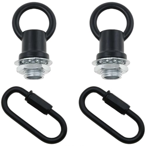 Image of Hook Rings for Light Fixture Light Fixture Hooks Nuts M10 Lighting Loops with Link Connector for Extending Light Fixture Chandelier Chains 2 PCS Black