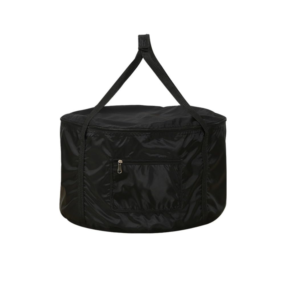 Kaiyo Round Camping Barbecue Carry Bag, Black, Zipper Closure with Front Pocket, 50cm x 29cm