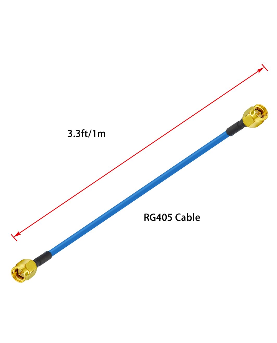 Vecys 2PCS SMA Male naar Male RF Coaxiale Kabel SMA RF Coax