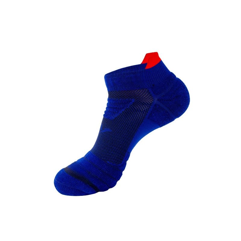 4 pairs of men's and women's low-top cotton athletic socks, bare-bones athletic running socks, cushioning and shock-absorbing.