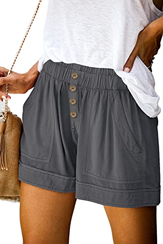 Image of KISSMODA Womens Summer Shorts Leopard /Camo /Solid /Floral Print Elastic Waist Pocketed Casual Pants