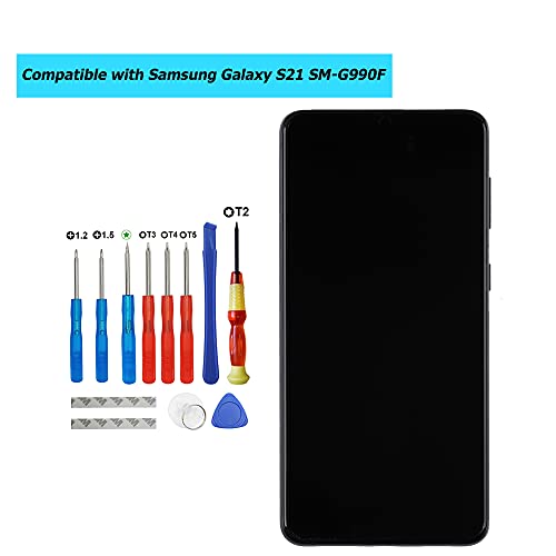 Pantalla táctil Dynamic AMOLED 2X fluida para Samsung Galaxy S21 G990F con kit de reparación 5