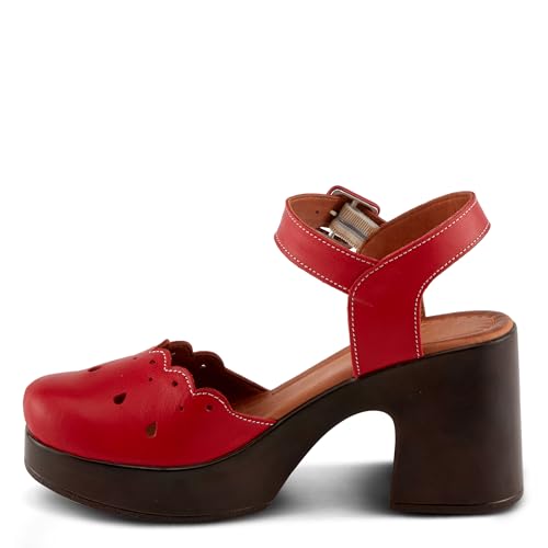 Spring Step NUTTLE Women's Leather Heels with Chic Cutouts and Platform Block Heel3