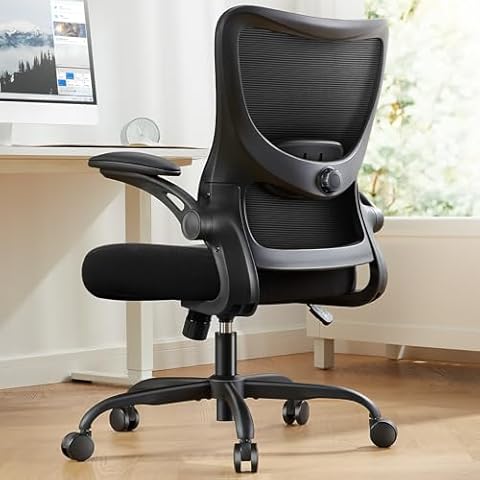 Marsail Office Chair Ergonomic Desk Chair with 3 Ways PU Armrests and Adjustable Lumbar Support Breathable Mesh Computer Chair Executive Rolling Swivel Comfy Task Chair for Home Office Gaming Cover