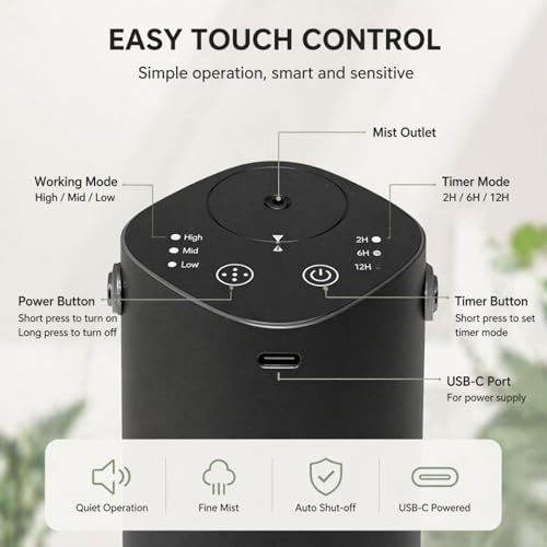 Diffuseur huile essentielle sans eau rechargeable en aluminium gris - 5