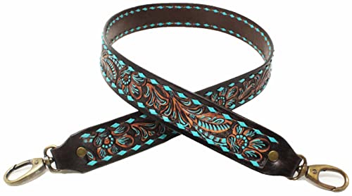 Image of CHALLENGER Western Antique Tooled Leather Replacement Shoulder Strap for Bags Purse Duffle 115FKStrap