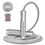 Weighted Jump Rope Fitness for Men Women,1lb Tanglefree Skipping Rope for Training Crossfit Workout Aluminum Handles Adjustable Length Pvc Cord And CottonRope New Upgrade (Gray)