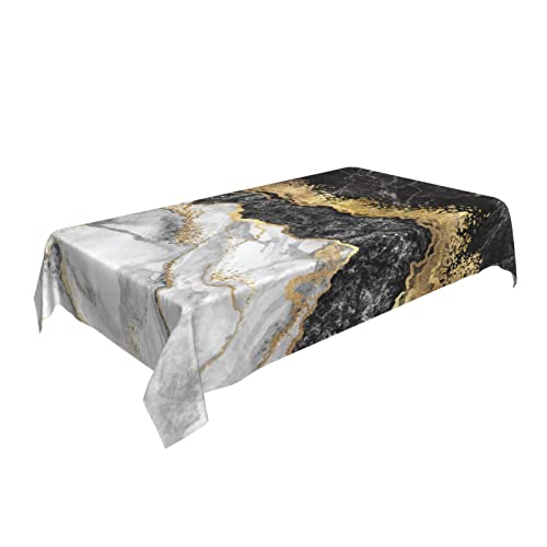 Opmlisir Marble Rectangle Tablecloth,Abstract Background Creative Texture Marble Gold Long Table Cloth Washable Table Cover For Kitchen Dining,Birthday Party,Holiday,Christmas,Buffet 54"X 72" #TOP3