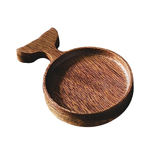 DECHOUS Fish-Shaped Wooden Sauce Bowl Small Acacia Wood Soy Sauce Dish Multi-Functional Flavor Seasoning Plate for Japanese and Korean Dining