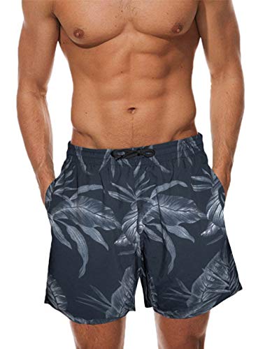 Ethanol mens swim trunks quick dry print beach shorts with two po…