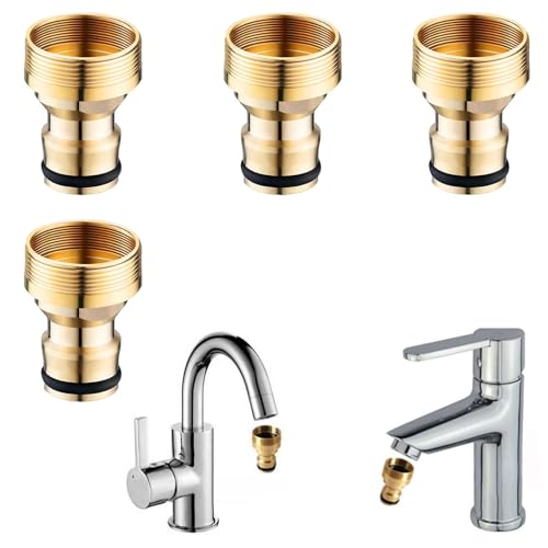 4 unidades de conector universal de grifo para grifo mezclador, adaptador de manguera de jardín, conector de manguera, adaptador de grifo, adaptador de grifo, manguera de acoplamiento rápido