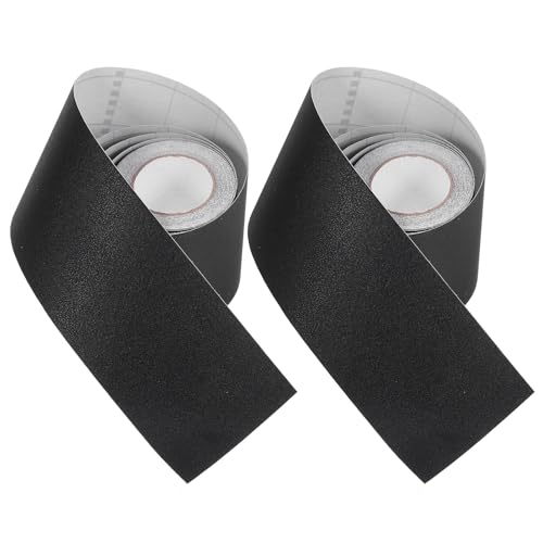 Generic 2 Rolls Marble Pattern Self-Adhesive Skirting Board Covers, Matte Black Peel and Stick Flexible Wall Baseboard Trims 5cm x 5m, Decorative Skirting Sticker for Bedroom Balcony