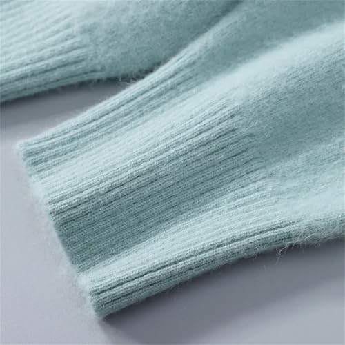 Men's Turtleneck Sweater Pullovers Thick Classical Solid Loose Knitwear Korean Clothes4