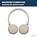 Sony WH-CH520 Best Wireless Bluetooth On-Ear Headphones with Microphone for Calls and Voice Control, Up to 50 Hours Battery Life with Quick Charge Function, Includes USB-C Charging Cable - Beige