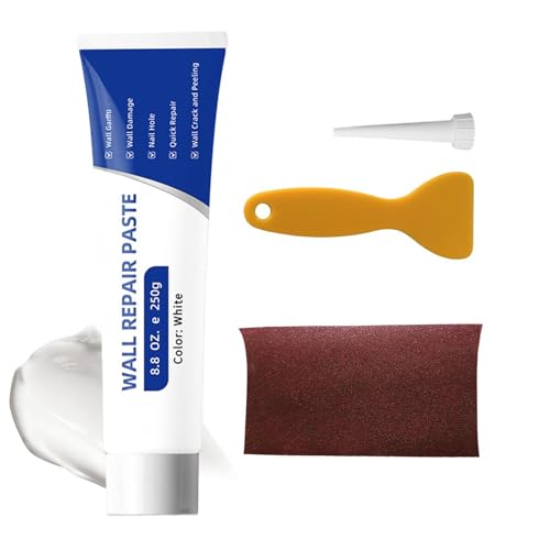 Kit De Reparación De Paredes,Masilla Blanca de Alta Adhesión Impermeable y Duradera,Kit Reparación Pared Seca Con Espátula | Para Agujeros Grietas Abolladuras Huecos Arañazos Hogar Dormitorios Apartam
