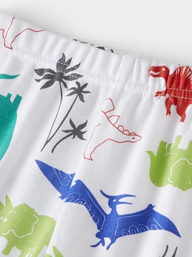 SOIBEEN Pyjamas für Jungen Dinosaurier Schlafkleidung Baumwolle Nachtkleidung 4-teilige Kinder Langarm PJs Set 4 Jahre