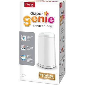 Diaper Genie Expressions Pail | Odor-Controlling Baby Diaper Disposal System | Includes Diaper Pail and 1 Starter Refill…