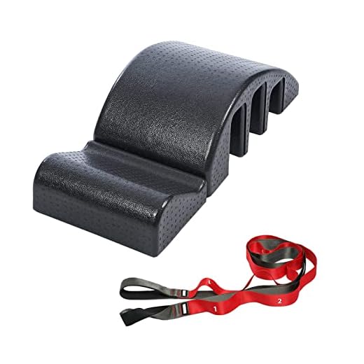 ANUXERA Spine Corrector Pilates,Pilates Spine Corrector Equipment S Curve for Balance Core Strengthening and Back Pain Relief (with Stretching Strap)