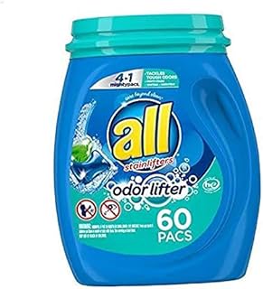 all Mighty Pacs Laundry Detergent 4-In-1 with Odor Lifter, Tub, 60 Count
