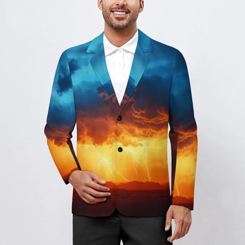 Nature Tornado Men's Slim Suit Long-Sleeve Prom Tuxedo Classic Two Button Business Jacket2