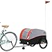 Bike Trailer, Black and Orange, 45 kg Iron, Versatile and Sturdy Design, Practical for Luggage, Plants, and Tools, Tow Bar for Easy Connection with Safety Flag for Visibility