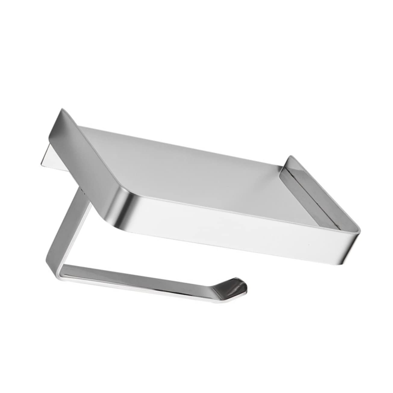 Gatuida Portarrollos Resistente al Desvanecimiento y Antideslizante con Estante para Teléfono de Papel Higiénico de Acero Inoxidable Plata Adecuado para Cocinas y Baños