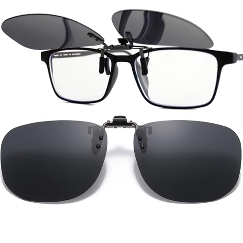 Jiaanle Polarized Clip On Sunglasses for Prescription Glasses