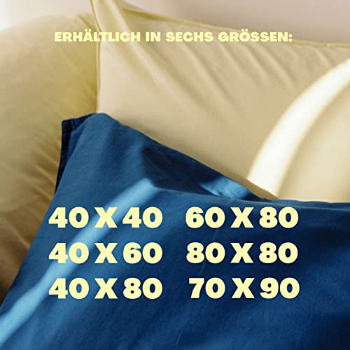 schlafgut Easy Mako-Jersey Kissenbezug 40x80 cm Grey Mid (Mittelgrau) – 100% Baumwolle Kopfkissenbezug Bügelfrei mit Ton-in-Ton Reißverschluss – Made in Green by Oeko-TEX