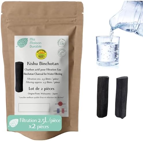 BINCHOTAN de KISHU charbon actif purificateur eau (75-80 g en morceaux
