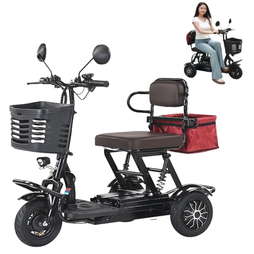 Scooter Scooter Leggeri Per Anziani Scooter Da Viaggio Con Caricabatterie E Cestino Sospensione A Quattro Ruote Per Anziani E Disabili Black,25A