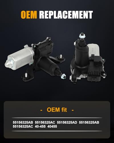 Image of ROADFAR Rear Windshield Wiper Motor Fit for Jeep for Commander 2006-2010 | For Jeep For Commander 2006-2010|For Jeep For Grand Cherokee 2005-2010|Replace 55156325AB|55156325AC|40-455|40455|5 Pins