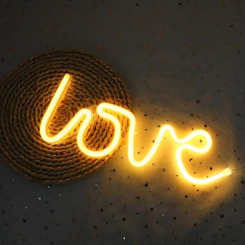Image of ENUOLI Love Neon Signs Light LED Love Neon Light Art Dorm Wall Table Decor | Art Decor Best Gift for Valentine's Gift Girls Room Kids Room Living Room House Bar Pub Hotel Beach Recreational