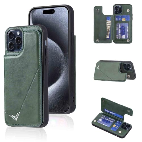�yAnrek�z�݊��� APPLE iPhone 15 PRO 6.1 inch docomo/au/SoftBank/�y�V���o�C�� (6.1�C���`) �p �V�^ �w�� �J�[�h�P�[�X (�_���O���[��) �A�b�v�� �A�C�t�H��15�v�� �X�}�z�P�[�X �J�[�h���[ ��
