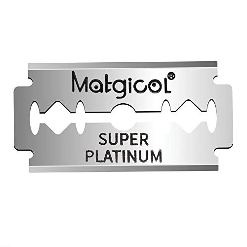 Matgicol Super Stainless Steel Razor Blades - 200 Double Edge Safety Razor Blades (20 Packets of 10 Blades)