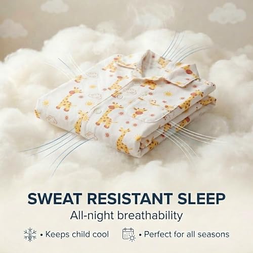 Image of The Mom Store Kids Cotton Night Suit for Boys and Girls | Soft Breathable Night Dress for Kids Boys and Girls | Printed Nightsuit Pajama Set | Comfortable All-Season Sleepwear for Daily Use