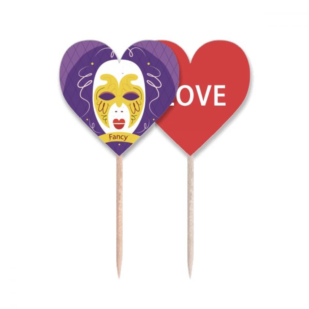 Cure-dents drapeau Venise violet cupcake pick cœur pour offrir une table magique