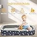 Lvimilio Portable Toddler Travel Bed, Foldable Kids Floor Bed for Home/Travel with Foam Mattres, Toddler Cot for Kids Aged 1-4, Velvet Fabric