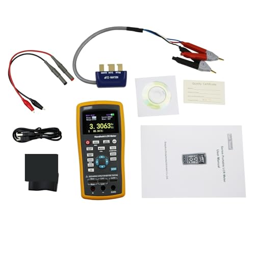 ハンドヘルドデジタルLCRメーターポータブル静電容量テスター多機能デジタル静電容量インダクタンス抵抗テスター コンポーネントテスター(ET433)