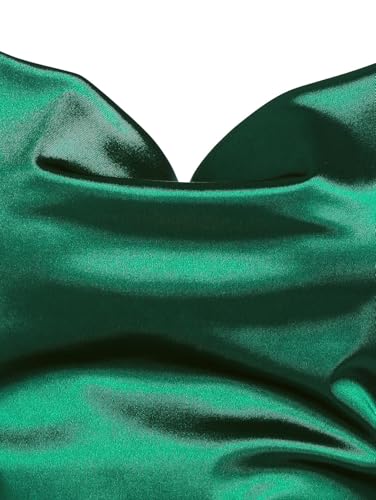 Image of ZAFUL Women's Satin Sleeveless Spaghetti Strap Mini Dress Sexy Slip Cowl Neck Silky Cocktail Party Dresses