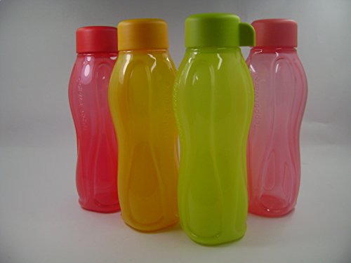 Image of Tupperware Aquasafe Plastic Bottle Set, 310ml, Set of 4, Assorted