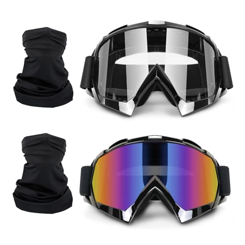 Dmeixs Dirt Bike ATV Goggles 2-Pack Motorcycle Motocross Accessories Riding