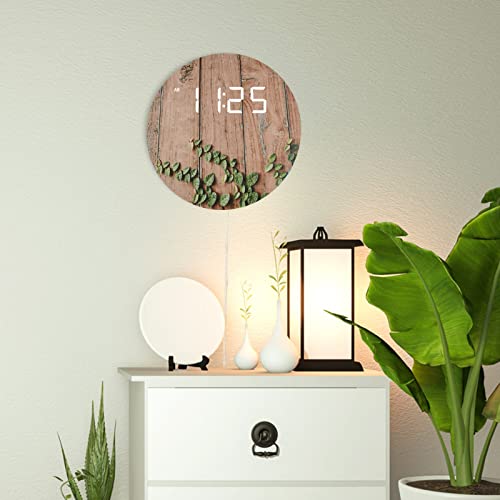 Dmdmbsr Digital Wall Clock, Usb Powered Vintage Plank Striped Rattan Design, 12/24Hr Wall Mounted Digital Clock, Led Wooden Silent Wall Clock For Kitchen Living Room Bedroom Classroom Office (10 In) #TOP3